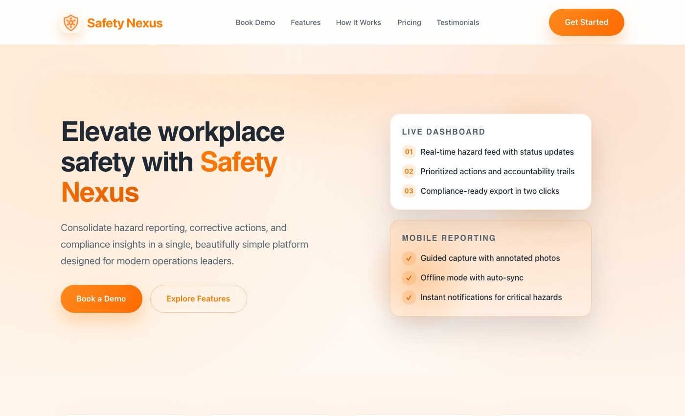 SafetyNexus — Workplace Safety Management